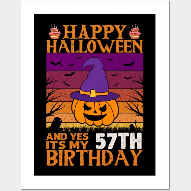 Happy 57th birthday October Halloween Pumpkin Wall Art by loveshop